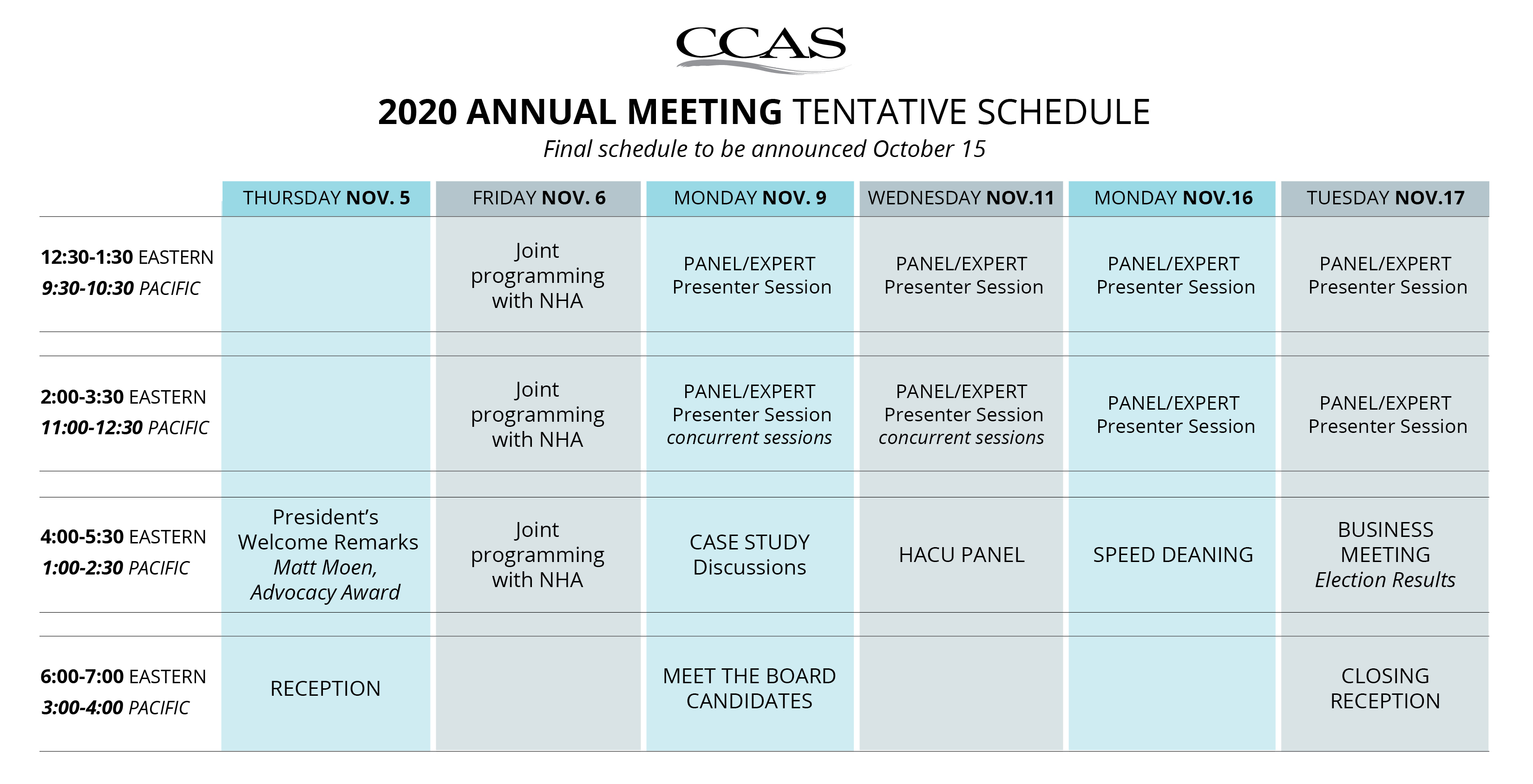 Schedule of Events - Council of Colleges of Arts and Sciences